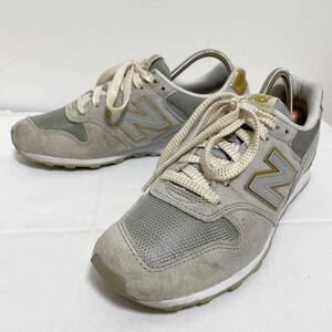 和61★ newbalance 996 ニューバランス スニーカー シューズ スエードレザー 24.5 レディース グレー ゴールド