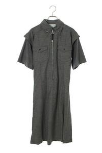 トーガプルラ TOGAPULLA 21SS ARCHIVES COTTON LINEN OX DRESS サイズ:36 ハーフジップコットンリネンドレスワンピース 中古 BS99