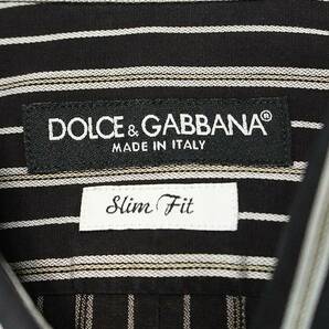 ドルチェアンドガッバーナ DOLCE & GABBANA G5289Z FR5GU サイズ:42 袖ロゴ刺繍ストライプ長袖シャツ 中古 BS99の画像3