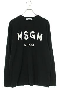 エムエスジーエム MSGM BRUSH LOGO T-SHIRT 2000MM511 サイズ:M フロントプリント長袖カットソー 中古 BS99