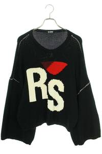 ラフシモンズ RAF SIMONS 20AW Loose fit cropped wool jacquard RS sweater サイズ:M RSロゴクロップドニット 中古 OM10