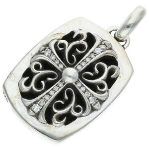 クロムハーツ Chrome Hearts KEEPER PENDANT P/D/キーパーペンダント PAVEアフターダイヤ/シルバーネックレストップ 中古 SJ02