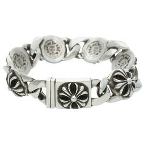 クロムハーツ Chrome Hearts CROSS LINK/クロスリンク サイズ:6LINK シルバーブレスレット 中古 SJ02