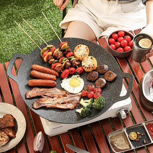 *CHANODUG OUTDOOR* multi round grill pan *L size 38cm* iron plate plate * outdoor grill plate * multi grill plate *2