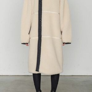 ＜HYKE＞ FAUX SHEARLING COAT ボアコート 1 ホワイト