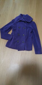 ランズエンド 紫 ジャケット 柔らかいフリース 暖かい S 大きめ ふわふわ カーディガン 洗えるコート