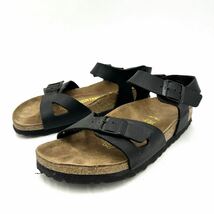 F @ ドイツ製 '履き心地抜群'『BIRKENSTOCK ビルケンシュトック』Rio リオ LETHER サンダル シューズ / ミュール 23cm レディース 婦人靴 _画像1