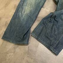 T ▼ 大きいサイズ 'ベルトストラップ' LEVI’S リーバイス 252 ボタンフライ ロゴパッチ デニム / ジーンズ size:32×34 メンズ ボトムス_画像6