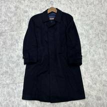 O @ 日本製 '極上カシミヤ100％' FUJISAWA SAIKAYA 最高峰 CASHMERE メルトンウール 比翼 ロングコート 98B5 メンズ 紳士服 アウター 古着_画像2