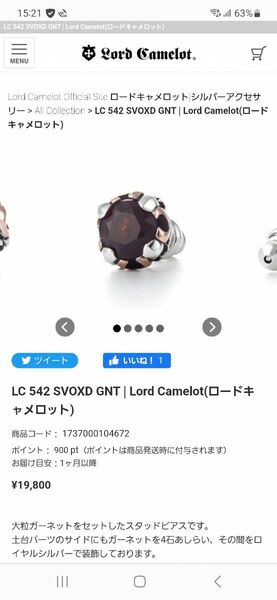 Lord Camelot (ロードキャメロット) ピアス