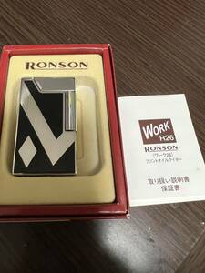 ロンソンライター： 希少 RONSON ロンソン ワーク Work26 アールデコ ハイプレート V柄『フリントオイルライター』 R26-0006 