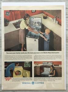 1960 period LIFE magazine scraps advertisement antique poster * consumer electronics GENERAL ELECTRIC