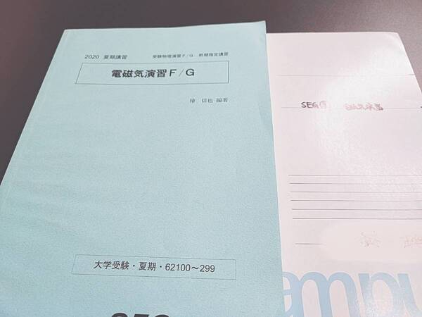 SEG　20年　夏期　電磁気演習F/G　テキストノートフルセット　上位講座　河合塾　駿台　鉄緑会　Z会　東進 