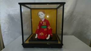 ●日本人形　昭和レトロ　ケース付き　ヴィンテージ　アンティーク　着物