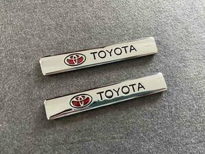 トヨタ TOYOTA カーステッカー プレート 金属製 車用デカール エンブレム フェンダーバッジ シール 送料無料 2枚セット　F1番
