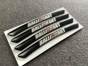 RALLI ART 三菱 ホイールリム デカール ステッカー 9CM 車用 4枚セット アルミ バッジエンブレム ブラック 簡単取付 14番