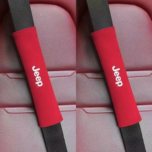  Jeep JEEP seat belt pad seat belt cover 2 point set suede seat belt cushion shoulder pad red 