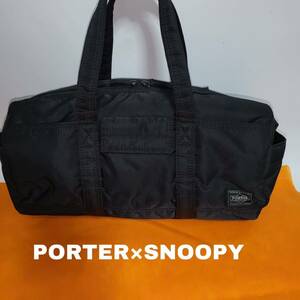 新品未使用 ◇◇ PORTER×SNOOPYスヌーピー ポーター コラボ第一弾 フライングエース　ミニボストン　ブラック