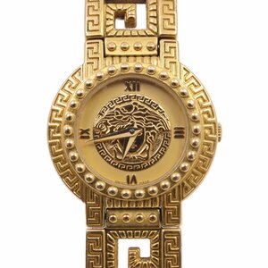 ヴェルサーチ メデューサ クォーツ レディース 腕時計 ゴールドGP 純正革ベルト【いおき質店】