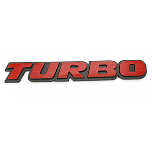 エンブレム TURBO ステッカー パーツ 車 立体 カスタム 汎用 メタル 金属 3D ドレスアップ Aタイプ レッド