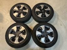 ホンダ フィット スタッドレス鉄ホイールセット DUNLOP WINTER WM02 175/65R15 2022年製 残量大 中古4本セット_画像1