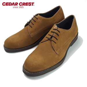 【未使用】セダークレスト CEDAR CREST《はっ水 スエード》軽量・本革 プレーントゥ ウォーキング カジュアルシューズ 27cm キャメル