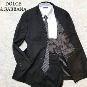 【未使用級】DOLCE&GABBANA スーツ セットアップ 裏地総ロゴ 総柄