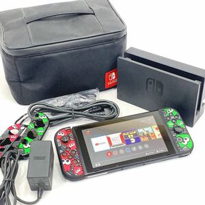 動作品 任天堂 Nintendo ニンテンドースイッチ Switch本体 HAC-001 ゲッソー マリオ リモコンカバー付き 専用収納バッグ付き