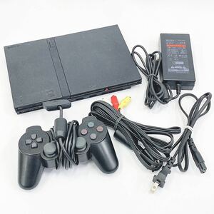 動作品 SONY ソニー プレイステーション2 SCPH-70000 黒 ブラック 本体 ゲーム機 プレステ PS2 薄型 コントローラー付き R店1004☆