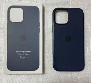 Apple 純正品 iPhone 12ProMax シリコンケース　ネイビージャンク品