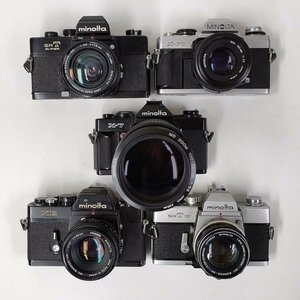 Minolta XE , X-70 , SRT Super 黒 + 3.5/28 , 1.7/50 他 MF一眼レフ 5点セット まとめ ●ジャンク品 [7720TMC]