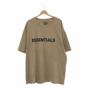 ESSENTIALS エッセンシャルズ 【men652D】 FEAR OF GOD フロントロゴTee 半袖Tシャツ ストリート メンズ XL ベージュ トップス HCの画像1