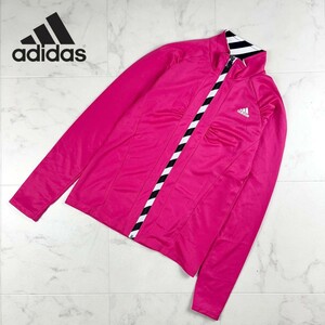 美品 adidas アディダス フルジップジャケット ジャージジャケット レディースゴルフウェア トップス レディース ピンク サイズM*JC794