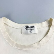 CHANEL シャネル カメリアココマーク刺繍Tシャツ トップス 半袖 レディース 白 ホワイト サイズS*JC777_画像5