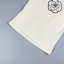 CHANEL シャネル カメリアココマーク刺繍Tシャツ トップス 半袖 レディース 白 ホワイト サイズS*JC777_画像4