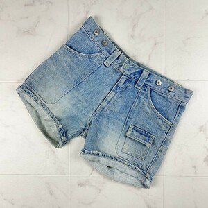 COCOLULU Cocolulu старение обработка Y2K Denim шорты джинсы низ женский голубой размер M*JC188