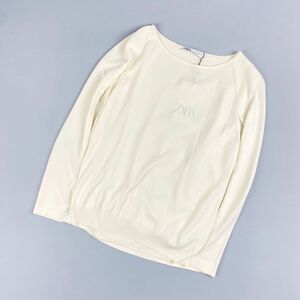 新品未使用 ZARA ザラ スリットデザイン ノースリーブカットソー トップス レディース 白 アイボリー サイズM*JC423