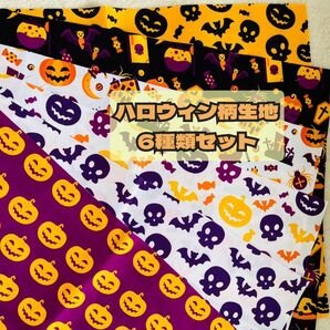 ハロウィン 端切れ 生地 6種類セット 40㎝×50㎝ 小物作り 裁縫 マスク 手芸