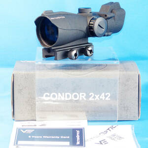 【未使用】◆ Vector Optics Condor 2x42 ◆ ベクターオプティクス コンドル ◆ 倍率２倍 ◆ 耐衝撃 防水 防曇仕様　スコープ ドットサイト