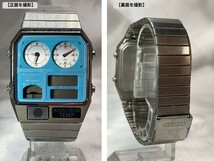 【不動品/ジャンク品】CITIZEN シチズン 腕時計 8987‐Q01580 クォーツ アナデジ 1999本限定 レトロ ライトブルー文字盤 動作未確認 _画像6