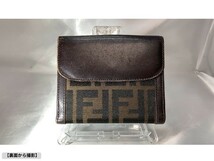 ★☆フェンディ FENDI 二つ折り財布 Wホック ズッカ柄 2251-01692-009 カーキ×ブラック×ダークブラウン★☆_画像2