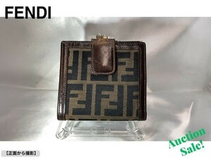 ★☆ FENDI フェンディ 二つ折り財布 がま口 ズッカ柄 2292-30782-079 ☆★