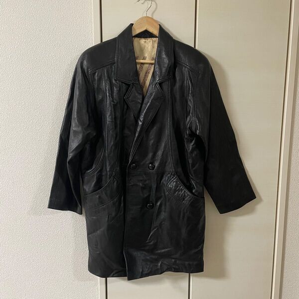 VALENTINO CHRISTY バレンチノクリスティ 羊革 Lサイズ ロングコート レザーコート