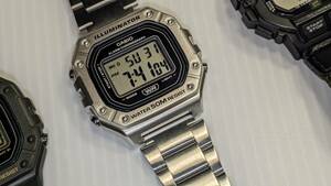 Casio Digital Watch Lot Of Four (4) Square Metal Band Nylon Band Fabric 海外 即決