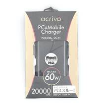 acrivo PC&Mobile Charger PD3.0 QC4+対応 大容量モバイルバッテリー ACS-LB60W20B 20000mAh【B-113】_画像1