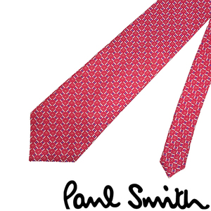 【中古】【非常に良い】Paul Smith ネクタイ ブランド ポールスミス レッド 【剣先幅：9.5cm】R-PS-T-0909-05-1