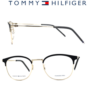 TOMMY HILFIGER メガネフレーム ブランド トミーヒルフィガー マットブラック×ゴールド 眼鏡 TH1899F-I46