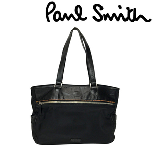 [ used ][ a little scratch . use impression equipped ]Paul Smith tote bag brand Paul Smith black R-PS-B-0917-03-1