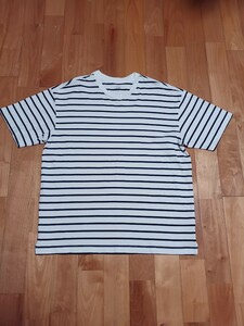 GAP ギャップ 半袖Tシャツ L ボーダー ホワイト×ネイビー