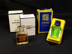 ★CHANEL GIVENCHY ブランド 香水 2本 まとめ 売り シャネル PARFUM No.19 ジバンシィ INSENSE ULTRAMARINE アンサンセ ウルトラマリン 7ml